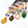 Retro Long Necklace Gemstone Pendant Accessories Sweater Chain