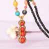 Retro Long Necklace Gemstone Pendant Accessories Sweater Chain