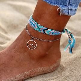 Rune Weave Handmade Cotton Anklet Bracelets For Women