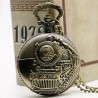 REEBONZ Steampunk Vintage Train Quartz Pocket Watch Necklace Pendant