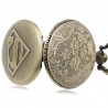 REEBONZ Clamshell Steampunk Vintage Quartz Pocket Watch Necklace Pendant