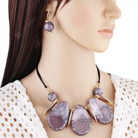 Rhinestone Teardrop Beads Necklace and Earrings