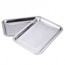 Stainless Steel Rectangular Plate Barbecue Grilled Fish Tray BBQ Food Container