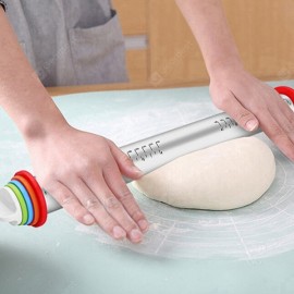 Stainless Steel Adjustable Rolling Pin with Scale Value