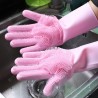 Vibrating Dishwashing Gloves Kitchen Cleaning Silicone Brush Dishwashing Gloves