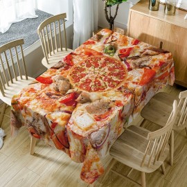 Pizza Print Fabric Waterproof Table Cloth