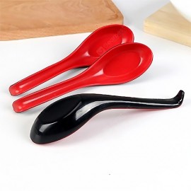 Practical Restaurant Spicy Hot Melamine Two-color Soup Spoon