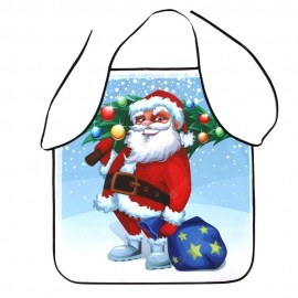 Santa Claus Pattern Waterproof Polyester Christmas Apron