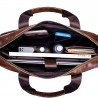 BULLCAPTAIN Men's Messenger Bag Leather Multifunction Portable Briefcase