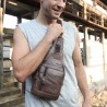 BULLCAPTAIN Men Anti-theft Leather Chest Bag