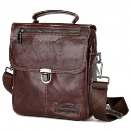 FONMOR Vintage Classic Leather Shoulder Bag for Men