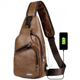 USB Charging Chest Bag Casual Fashion
