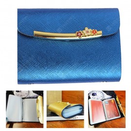 Stylish Taiga Leather Wallet Hasp Closure Card Holder for Men Women