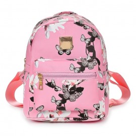 Woman Casual Butterfly Flower Strap Backpack