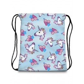 Drawstring Unicorn Print Backpack