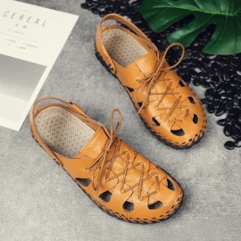 Men's Lace-up Fashion Half-drag Head Sandals Slippers