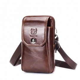 Genuine Leather Men's Waist Packs Phone Pouch Bags