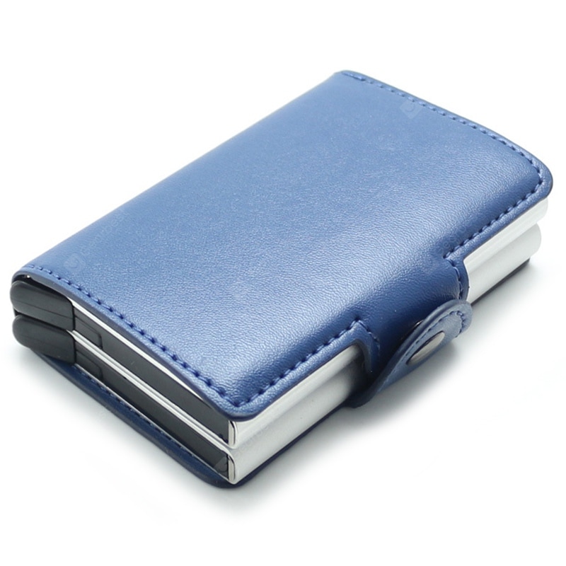 Men Leisure Card Holder Automatic Pop-up Leather Anti-theft