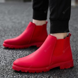 Men Chelsea Boots Fashion Men'S Ankle Boots Slip Ons Motorcycle Boots