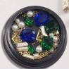 1 Box Decorative Sapphire Blue Big Jewel Pearl Accessories Mixed Style  Nail Art Decoration 80PCS