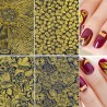 XM DIY Nails Sticker Gold Embossed Fringe Art Decals 8PCS