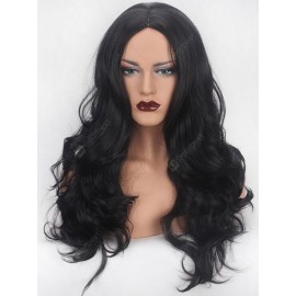 Long Wavy Synthetic Wig with Middle Parting