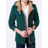 Thickening Removable Cap Middle Long Cotton Coat