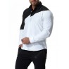 Trend Fashion Black And White Splicing Men Long-sleeved Shirt with Large Size