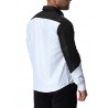 Trend Fashion Black And White Splicing Men Long-sleeved Shirt with Large Size