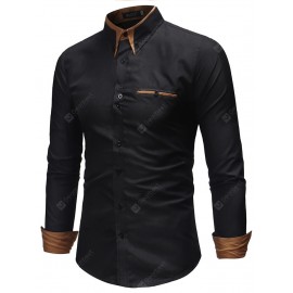 Stylish Stand Collar Long Sleeve Shirt for Man