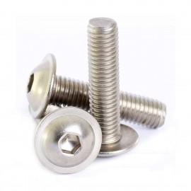 Stainless Hex Socket Flanged Button Head Hex Screws Screws Silver, M6*12mm 20pcs