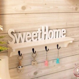 Creative letter hook wall hanging finishing key hook clothes hook storage fashion wall hook wall decoration frame white