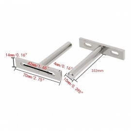 4pcs 10mm x 102mm Metal Hidden Concealed Invisible Shelf Support - 4inchHardened - Low Profile Blind Mounts for wall Shelving Bracket