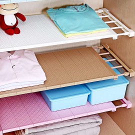 Plastic Wardrobe Closet Storage Shelf Cabinet Stretchable Layered Partition Rack