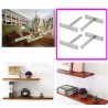 4pcs 10mm x 102mm Metal Hidden Concealed Invisible Shelf Support - 4inchHardened - Low Profile Blind Mounts for wall Shelving Bracket