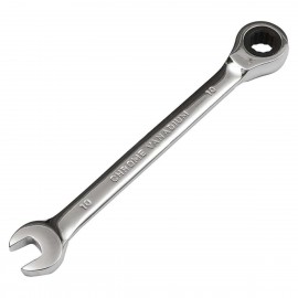 Steel Fixed Head Ratcheting Ratchet Spanner Gear Wrench Open End & Ring Size, 10mm