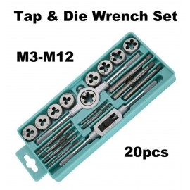 20pcs M3-M12 M25 Tap and Die Hand Screw Thread Plugs Wrench Tools 2337.1