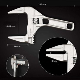 BOKALI Multi-Function Adjustable Wrench 200mm Spanner With 68mm Wide Jaw Capacity Tools