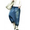 Elastic Waist Solid Color Loose Casual Harem Jeans