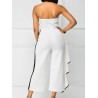 Sexy Flouncing Strapless Wide Leg Jumpsuits For Women