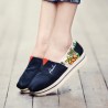 Women Chic Shoes Breathable Summer Casual Shoes Slip-on Platform Canvas