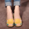 Big Size Women Flower Floral Leather Loafers Moccasins Flats Soft Ballet Shoes Round Toe Flats