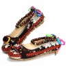 SOCOFY Size 5-11 Women Casual Flats Beading Round Toe Colorful Comfortable Flats Loafers Shoes