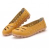 Women Flats Shoes Comfortable Soft Slip On Hollow Out Leather Casual Flat Loafers Shoes