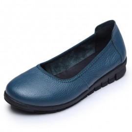 SOCOFY Pure Color Comfortable Soft Slip on Flats Shoes