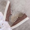 Leopard Grain Lace Up Pattern Flats Loafers Shoes