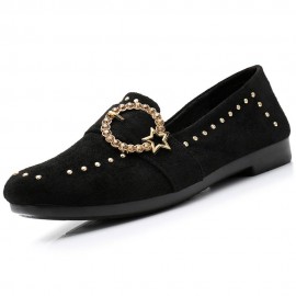 Casual Slip On Suede Rhinestone Flats For Women