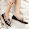 Women Embroidery Flower Flats Loafers