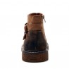 Men Casual Comfy Buckle Side Zipper Genuine Leather Ankle Boots