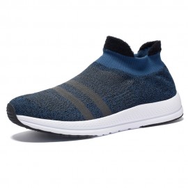 Men Knitted Fabric Slip Resistant Slip On Casual Sneakers